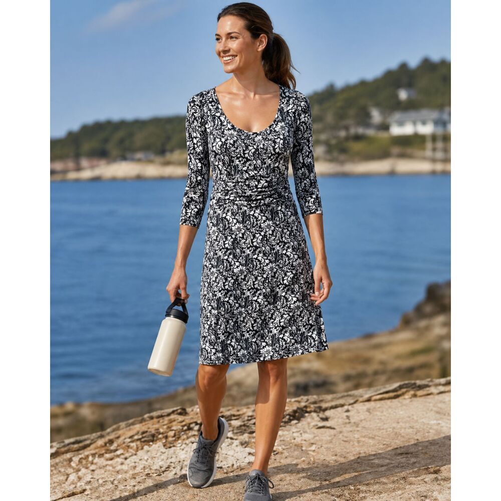 Athleta Abstract Floral Print A Line Athletic Dress S